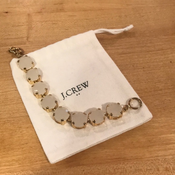 J. Crew gold & white beveled jewel clasp bracelet - Picture 4 of 13